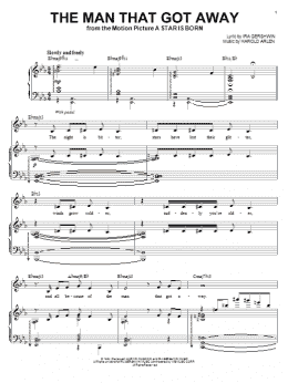 page one of The Man That Got Away (Piano, Vocal & Guitar Chords (Right-Hand Melody))