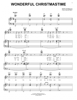 page one of Wonderful Christmastime (Piano, Vocal & Guitar Chords (Right-Hand Melody))