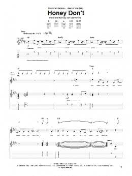 page one of Honey Don't (Guitar Tab)