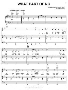 page one of What Part Of No (Piano, Vocal & Guitar Chords (Right-Hand Melody))