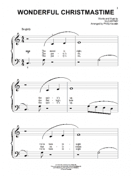 page one of Wonderful Christmastime (arr. Phillip Keveren) (Beginning Piano Solo)