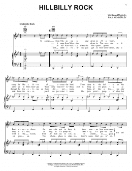 page one of Hillbilly Rock (Piano, Vocal & Guitar Chords (Right-Hand Melody))