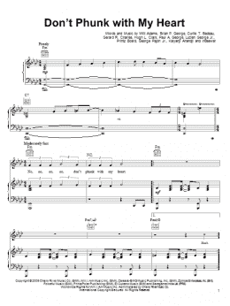 page one of Don't Phunk With My Heart (Piano, Vocal & Guitar Chords (Right-Hand Melody))