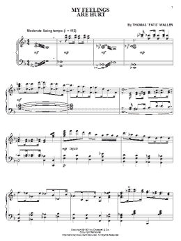 page one of My Feelings Are Hurt (Piano Solo)