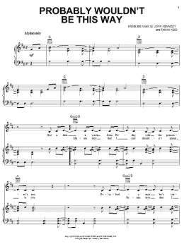 page one of Probably Wouldn't Be This Way (Piano, Vocal & Guitar Chords (Right-Hand Melody))
