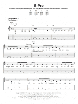 page one of E-Pro (Easy Guitar Tab)