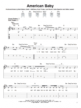page one of American Baby (Easy Guitar Tab)
