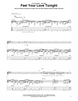 page one of Feel Your Love Tonight (Guitar Tab)