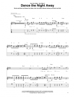 page one of Dance The Night Away (Guitar Tab)