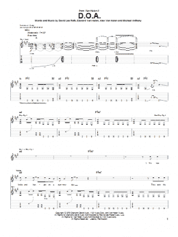 page one of D.O.A. (Guitar Tab)