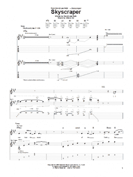 page one of Skyscraper (Guitar Tab)