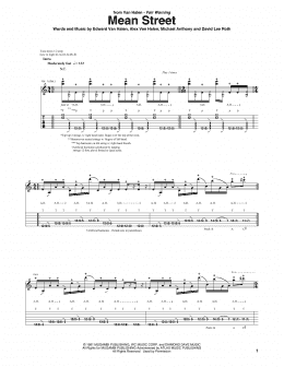 page one of Mean Street (Guitar Tab)