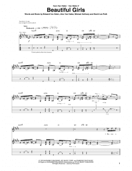 page one of Beautiful Girls (Guitar Tab)