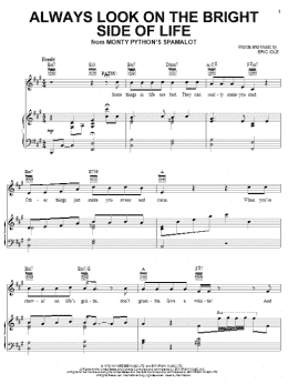 page one of Always Look On The Bright Side Of Life (from Monty Python's Spamalot) (Piano, Vocal & Guitar Chords (Right-Hand Melody))