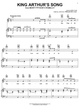 page one of King Arthur's Song (Piano, Vocal & Guitar Chords (Right-Hand Melody))