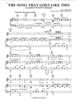 page one of The Song That Goes Like This (from Monty Python's Spamalot) (Piano, Vocal & Guitar Chords (Right-Hand Melody))