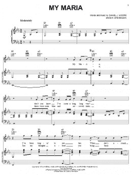 page one of My Maria (Piano, Vocal & Guitar Chords (Right-Hand Melody))