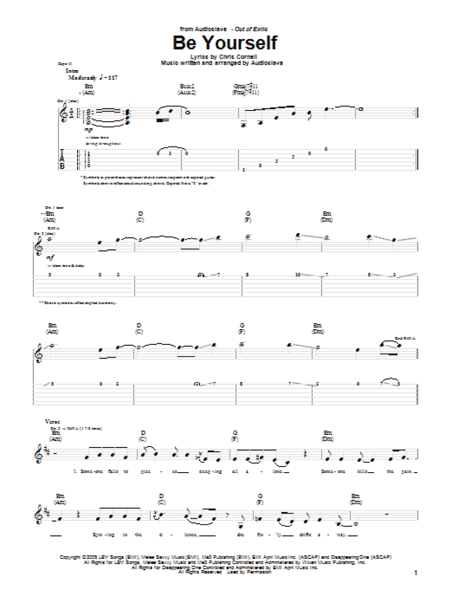 Be Yourself (Guitar Tab)