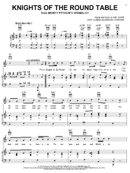 page one of Knights Of The Round Table (Piano, Vocal & Guitar Chords (Right-Hand Melody))