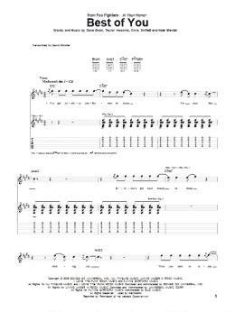 page one of Best Of You (Guitar Tab)