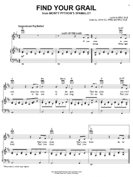 page one of Find Your Grail (Piano, Vocal & Guitar Chords (Right-Hand Melody))