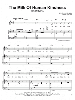 page one of The Milk Of Human Kindness (Piano, Vocal & Guitar Chords (Right-Hand Melody))