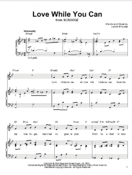 page one of Love While You Can (Piano, Vocal & Guitar Chords (Right-Hand Melody))