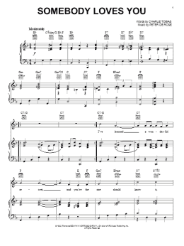 page one of Somebody Loves You (Piano, Vocal & Guitar Chords (Right-Hand Melody))