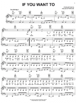 page one of If You Want To (Piano, Vocal & Guitar Chords (Right-Hand Melody))