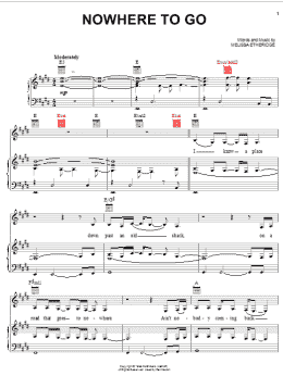 page one of Nowhere To Go (Piano, Vocal & Guitar Chords (Right-Hand Melody))