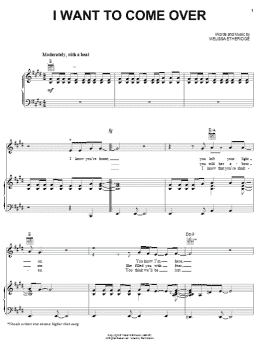 page one of I Want To Come Over (Piano, Vocal & Guitar Chords (Right-Hand Melody))