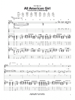 page one of All American Girl (Guitar Tab)