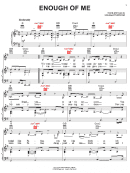 page one of Enough Of Me (Piano, Vocal & Guitar Chords (Right-Hand Melody))