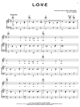 page one of L-O-V-E (Piano, Vocal & Guitar Chords (Right-Hand Melody))