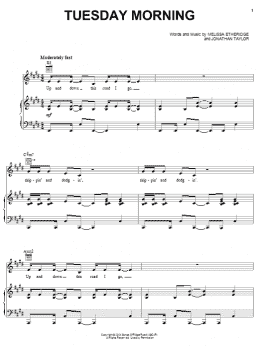 page one of Tuesday Morning (Piano, Vocal & Guitar Chords (Right-Hand Melody))