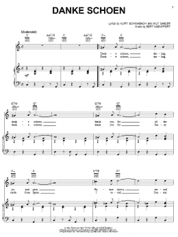 page one of Danke Schoen (Piano, Vocal & Guitar Chords (Right-Hand Melody))