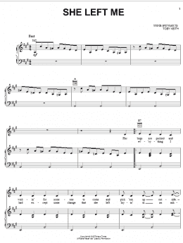 page one of She Left Me (Piano, Vocal & Guitar Chords (Right-Hand Melody))