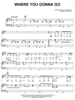 page one of Where You Gonna Go (Piano, Vocal & Guitar Chords (Right-Hand Melody))