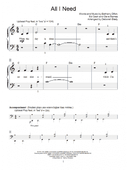 page one of All I Need (Educational Piano)