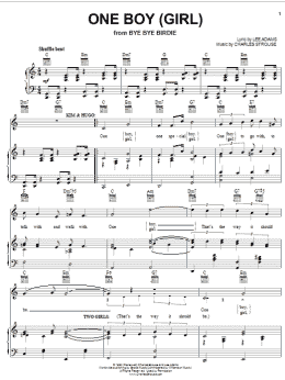 page one of One Boy (Girl) (Piano, Vocal & Guitar Chords (Right-Hand Melody))