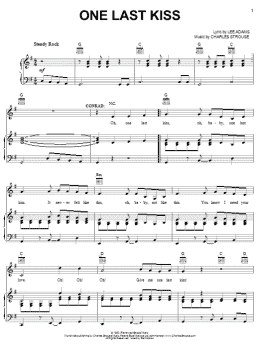 page one of One Last Kiss (Piano, Vocal & Guitar Chords (Right-Hand Melody))