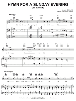 page one of Hymn For A Sunday Evening (Ed Sullivan) (Piano, Vocal & Guitar Chords (Right-Hand Melody))