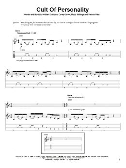 page one of Cult Of Personality (Guitar Tab (Single Guitar))