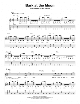 page one of Bark At The Moon (Guitar Tab (Single Guitar))