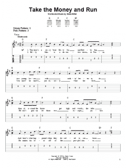 page one of Take The Money And Run (Easy Guitar Tab)