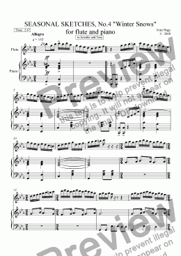 page one of SEASONS 4. Winter Fury (Flute and Piano)