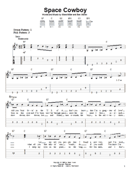 page one of Space Cowboy (Easy Guitar Tab)