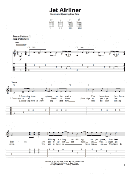 page one of Jet Airliner (Easy Guitar Tab)