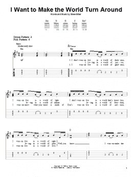 page one of I Want To Make The World Turn Around (Easy Guitar Tab)