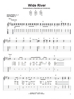 page one of Wide River (Easy Guitar Tab)